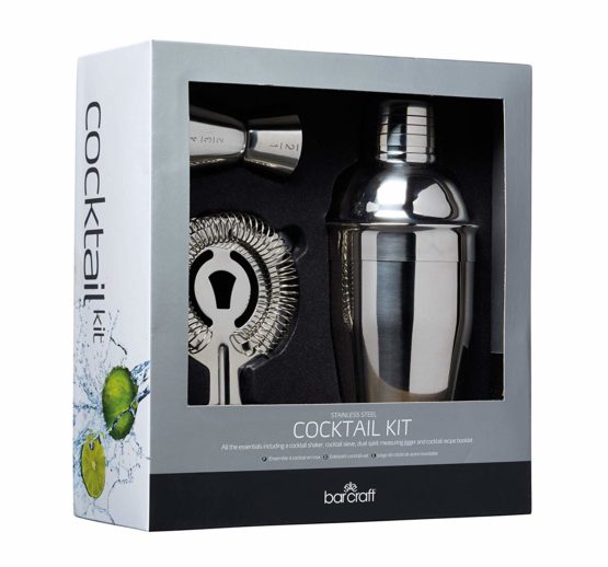 BarCraft KCDLBSET3 Cocktail Making Set with Recipe Leaflet in Gift Box, Stainless Steel, 3 Pieces - Image 2
