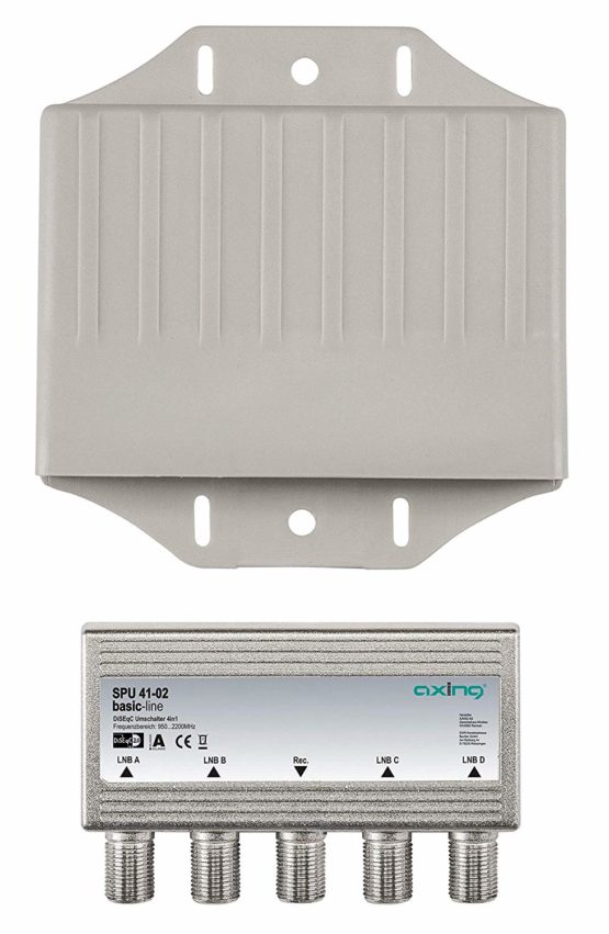 Axing SPU 41-00 4-in-1 Outdoor DiSEqC Satellite Switch - Light Grey