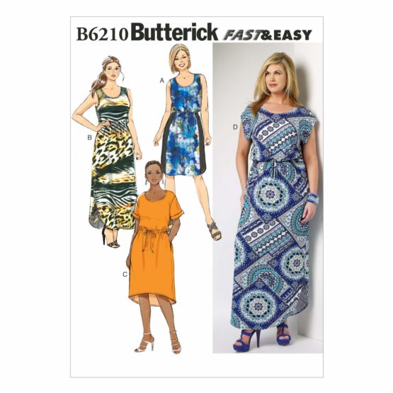 Butterick Patterns 6210 KK, Women's Petite Dress,Sizes 26W-28W-30W-32W