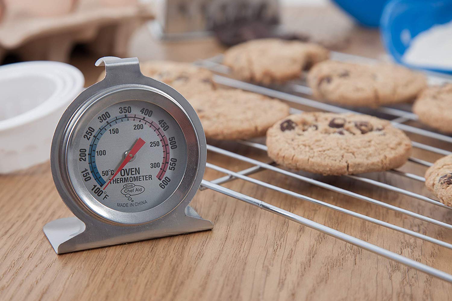 Chef Aid Stainless Steel Oven Thermometer for use with fan gas, electric, pizza oven, air fryer, or range cooker - Image 2