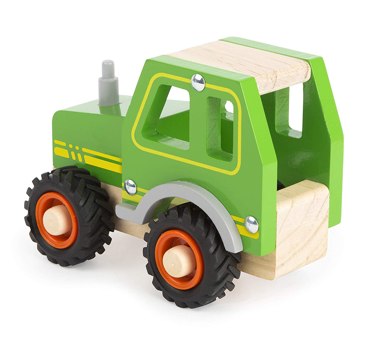 Small Foot Tractor FSC 100%, 7 cm x 13 cm x 10 cm, Green - Image 2