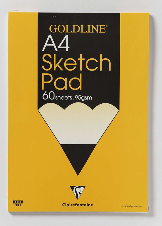 Clairefontaine Goldline Sketch pad, A4, 95 gsm, glued pad, 60 sheets