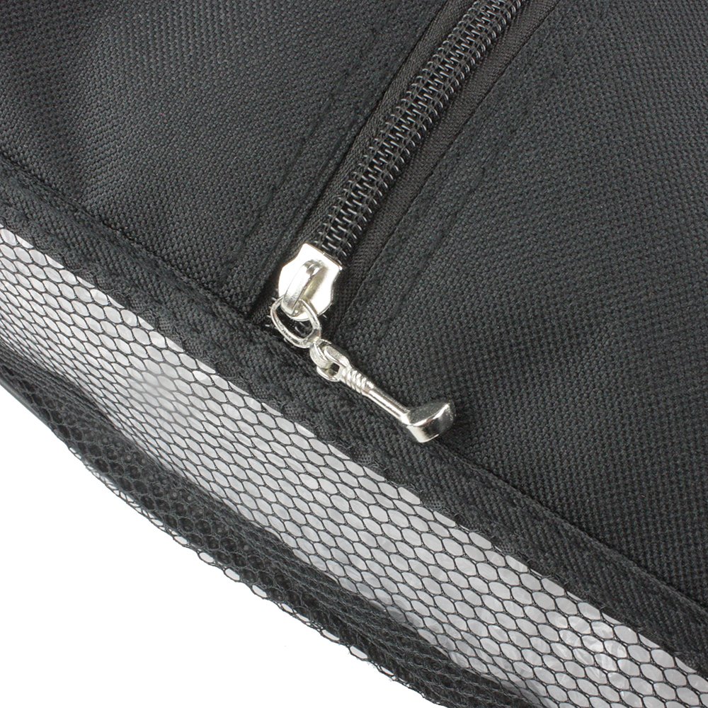 eBuyGB Large Golf Shoe Boot Bag with Mesh Panel and Golf Club Zipper Detail, Black - Image 3