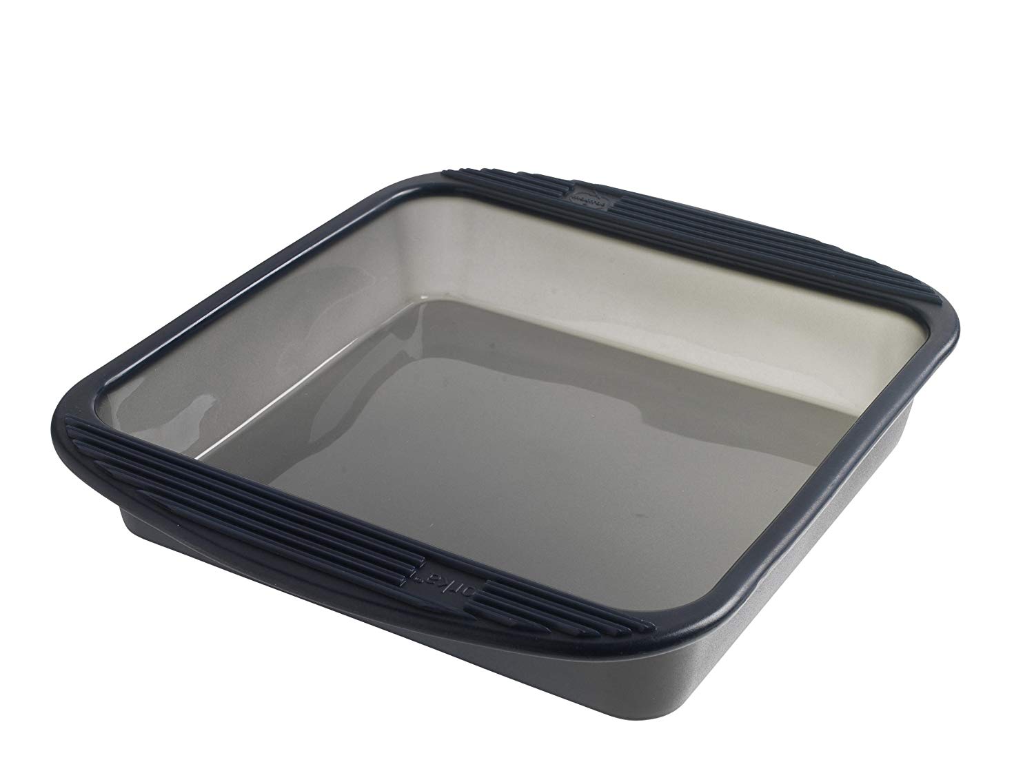 Mastrad Square Cake Baking Pan, Roasting Pan Dish - Silicone, Non-Stick, Dishwasher Safe, 9x9 inch, Grey - F40214