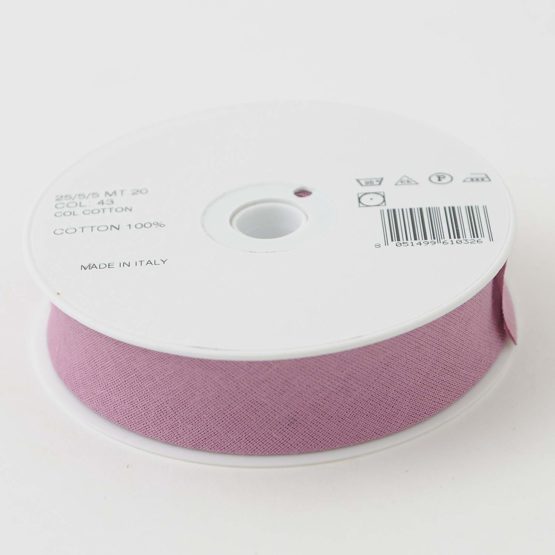 Inastri 25/5/5 mm Cotton Bias Binding, Mauve - Image 3