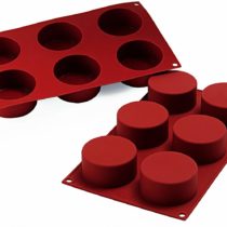 Silikomart Silicone Mould No. 6 Cylinders, 70 mm, Terracotta, Shallow