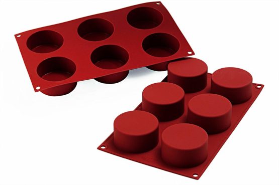 Silikomart Silicone Mould No. 6 Cylinders, 70 mm, Terracotta, Shallow