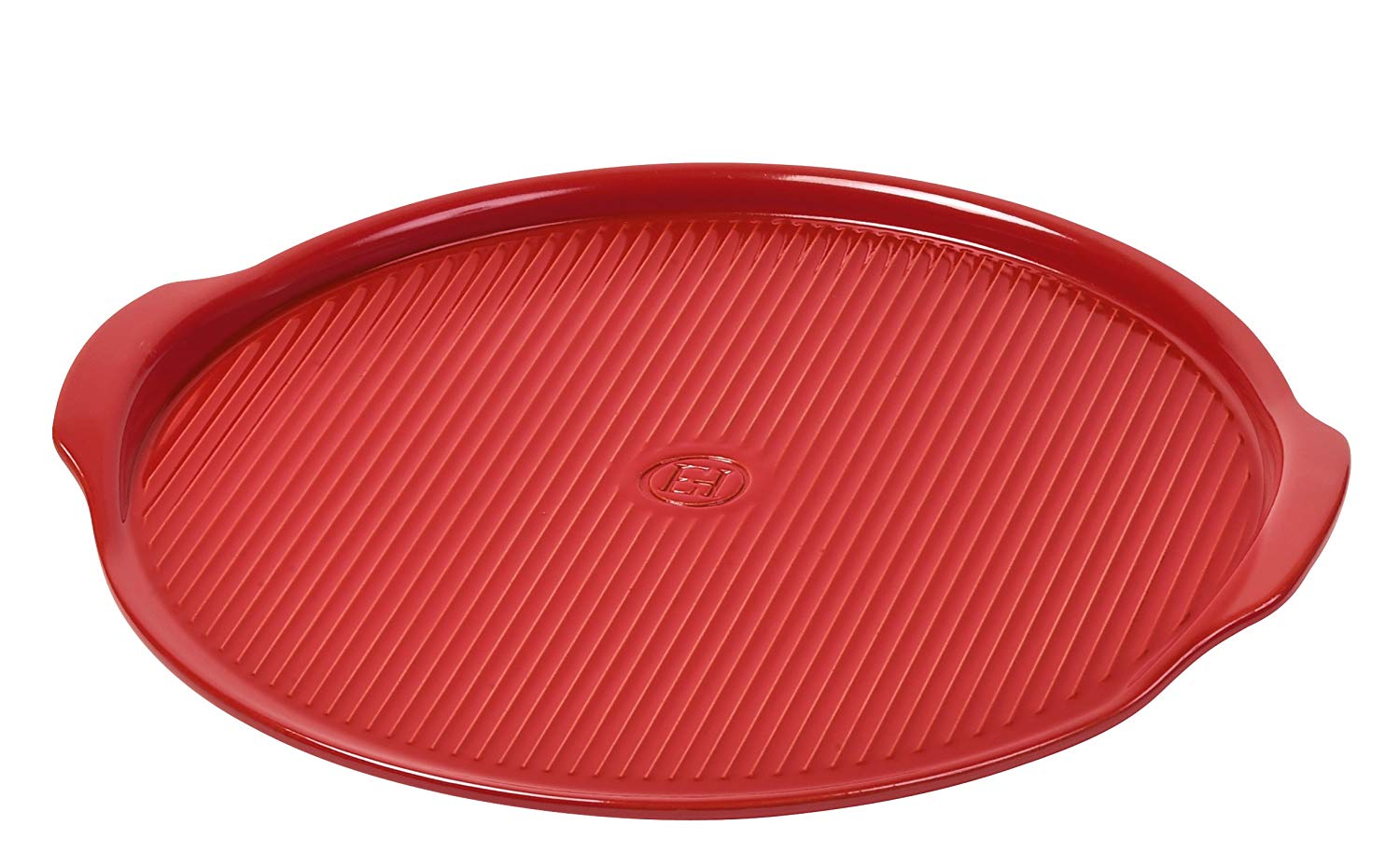 Ridged Pizza Stone, Burgundy, 37x37x3 cm