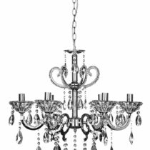 Premier Housewares Small Edison Screw Kendall 6 Arm Chandelier, E14, 40 W - Chrome/Crystal