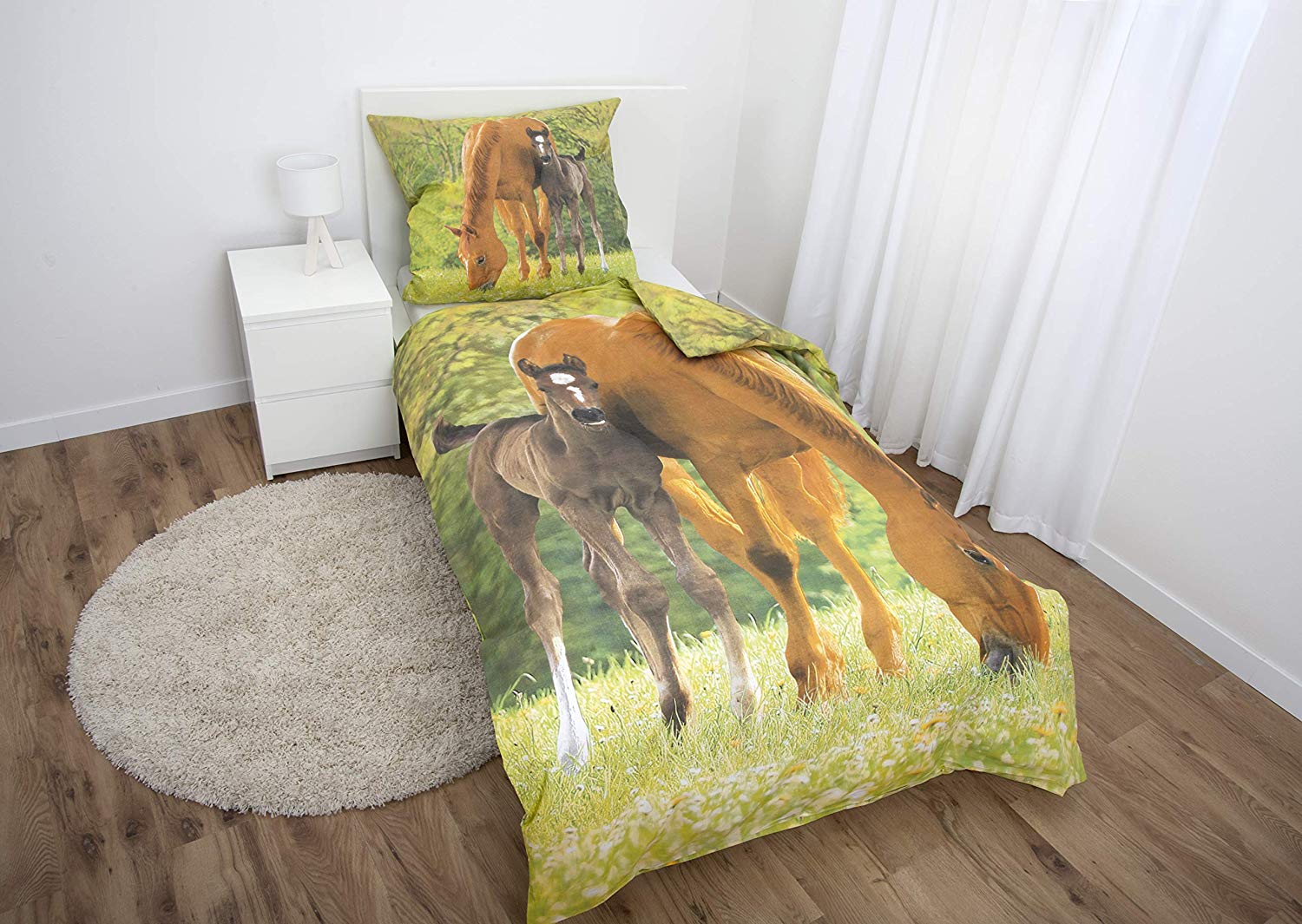 Herding YOUNG COLLECTION Bedding Set, Horse Motif, Duvet Cover 135 x 200 cm, Pillow Case 80 x 80 cm, Cotton/Renforcé - Image 2
