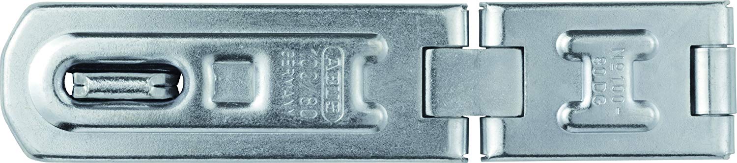 ABUS Hinged hasp and staple 100/80 - Device for Padlocks - For Hinged Doors and Corner Solutions - Security Level 4 - Silver