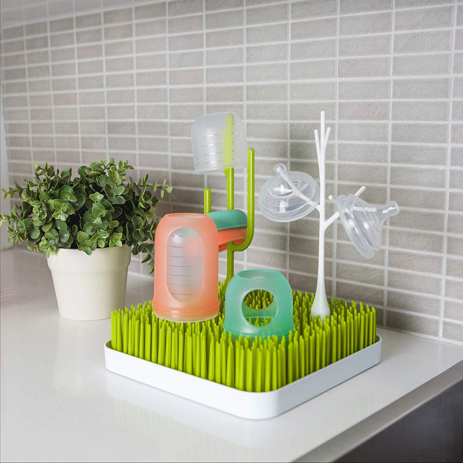 Boon Nursery Accessories Starter Bundle, Drying Rack - Wide Green - Image 3