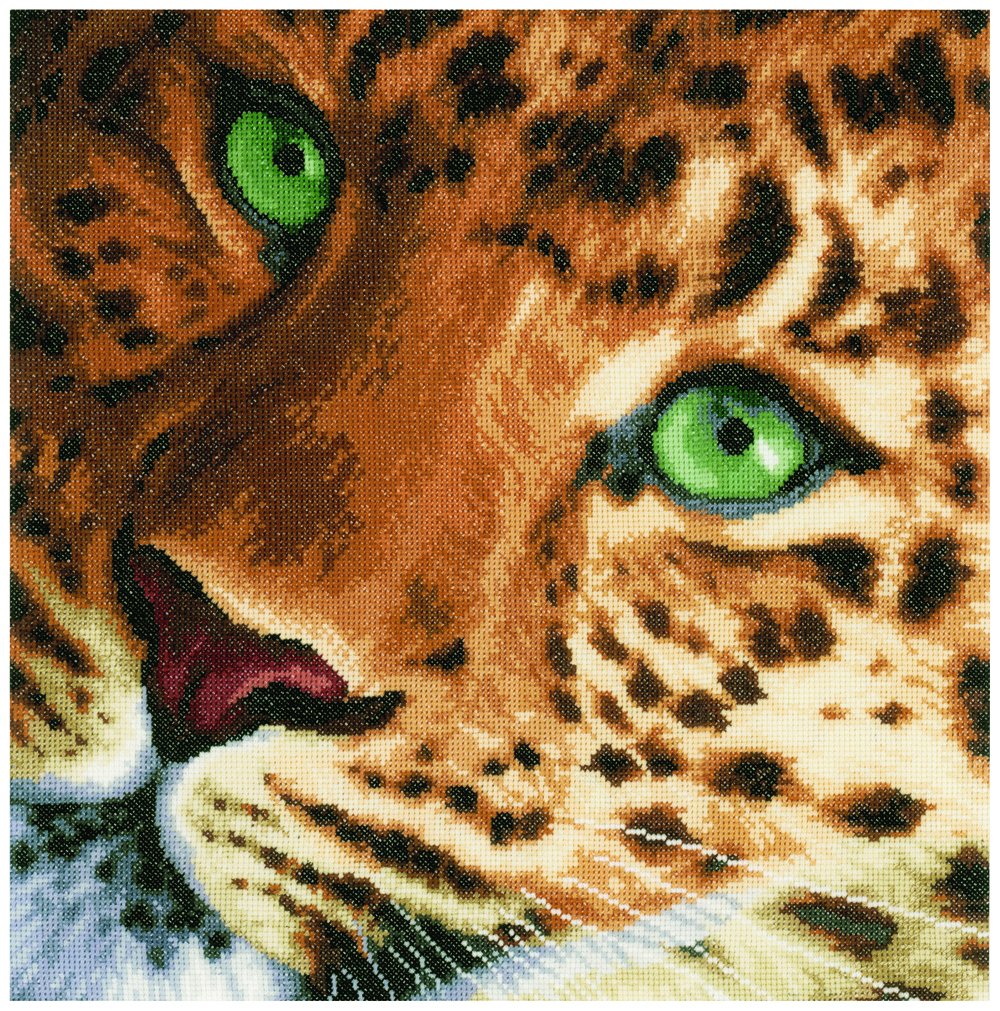 Lanarte Counted Cross Stitch KIT Leopard (AIDA), Multi-colour, 1