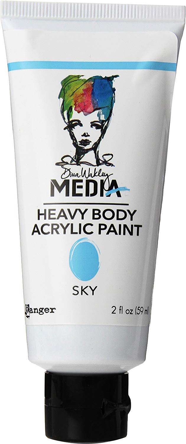 Ranger Dina Wakley Media Heavy Body Acrylic Paint 2oz-Sky, Multicolor