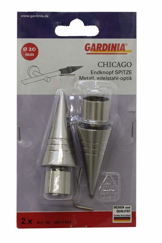 Gardinia Endpin Ø 20 mm, Metal, Stainless Steel Finish, Point - Image 2