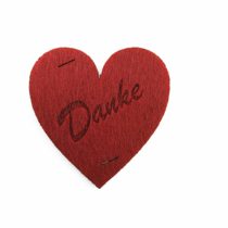 'Petra's Craft News A HEF3960 28 15 x 60 mm with "Thank You Engraved Heart Balanced, Felt Red
