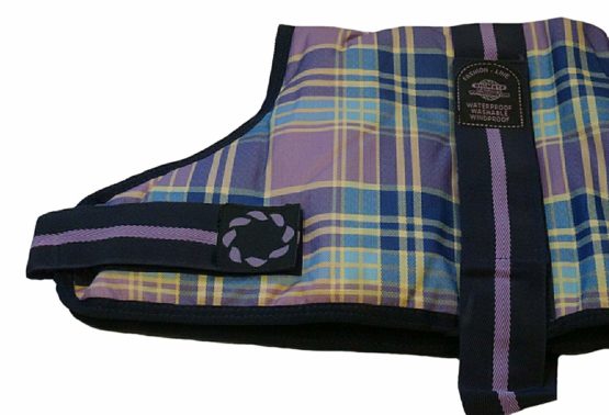 Outhwaite Padded Check Dog Coat, 16-inch, Lilac - Image 3