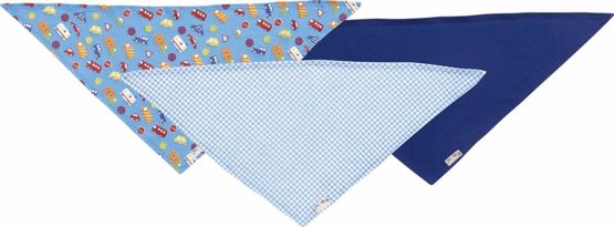 Playshoes Unisex Bandana Bibs Cars Pack of 3 Neckerchief