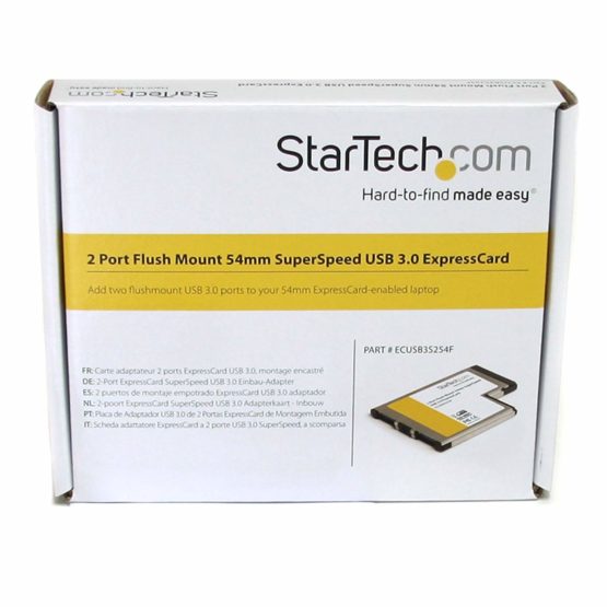 StarTech 2 Port Flush Mount ExpressCard 54mm SuperSpeed USB 3.0 Card Adapter with UASP - Dual Port Laptop ExpressCard USB 3 Controller (ECUSB3S254F) - Image 4