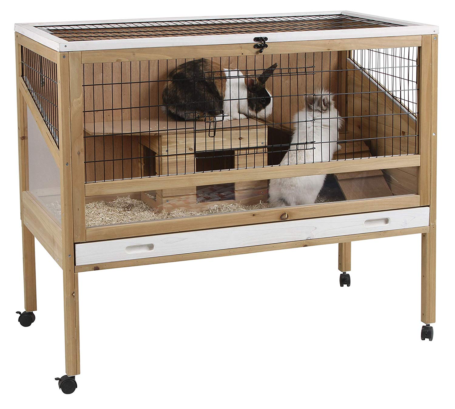Kerbl Animal Cage Indoor Deluxe, 15 x 60 x 92.5 cm, Small, Wood, 115 cm L x 60 cm W x 93 cm H