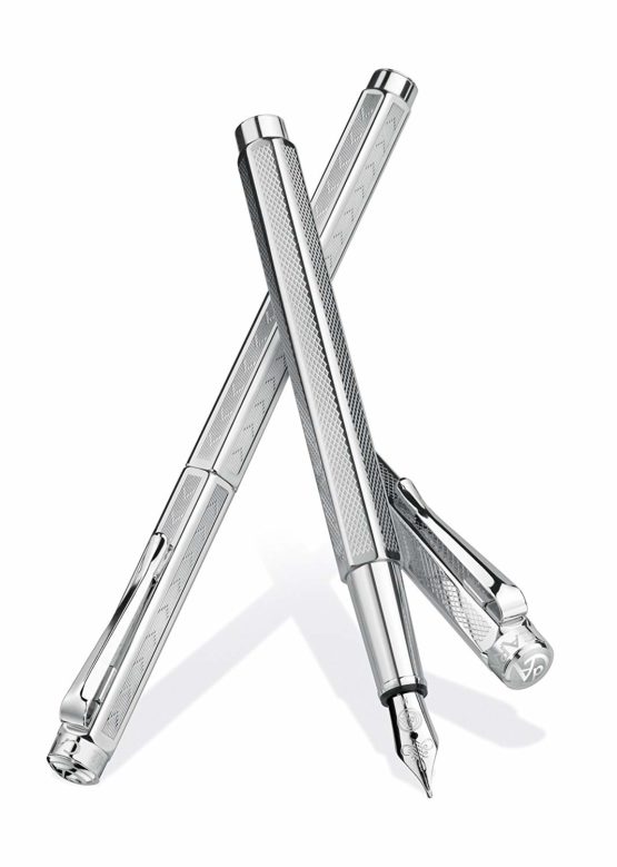 Caran d'Ache Chevron Roller Pen - Rhodium - Image 2