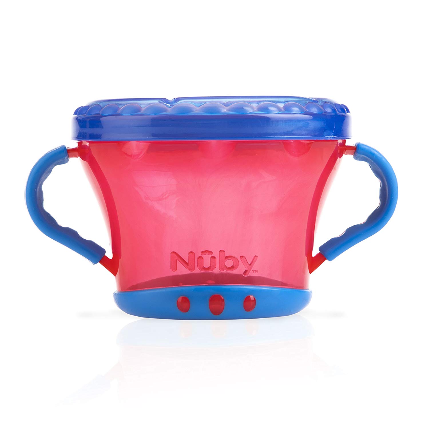 Nuby ID5409 Grip Snack Pot (Colours May Vary), Blue and Green / Red and Yellow (Assorted) - Image 2