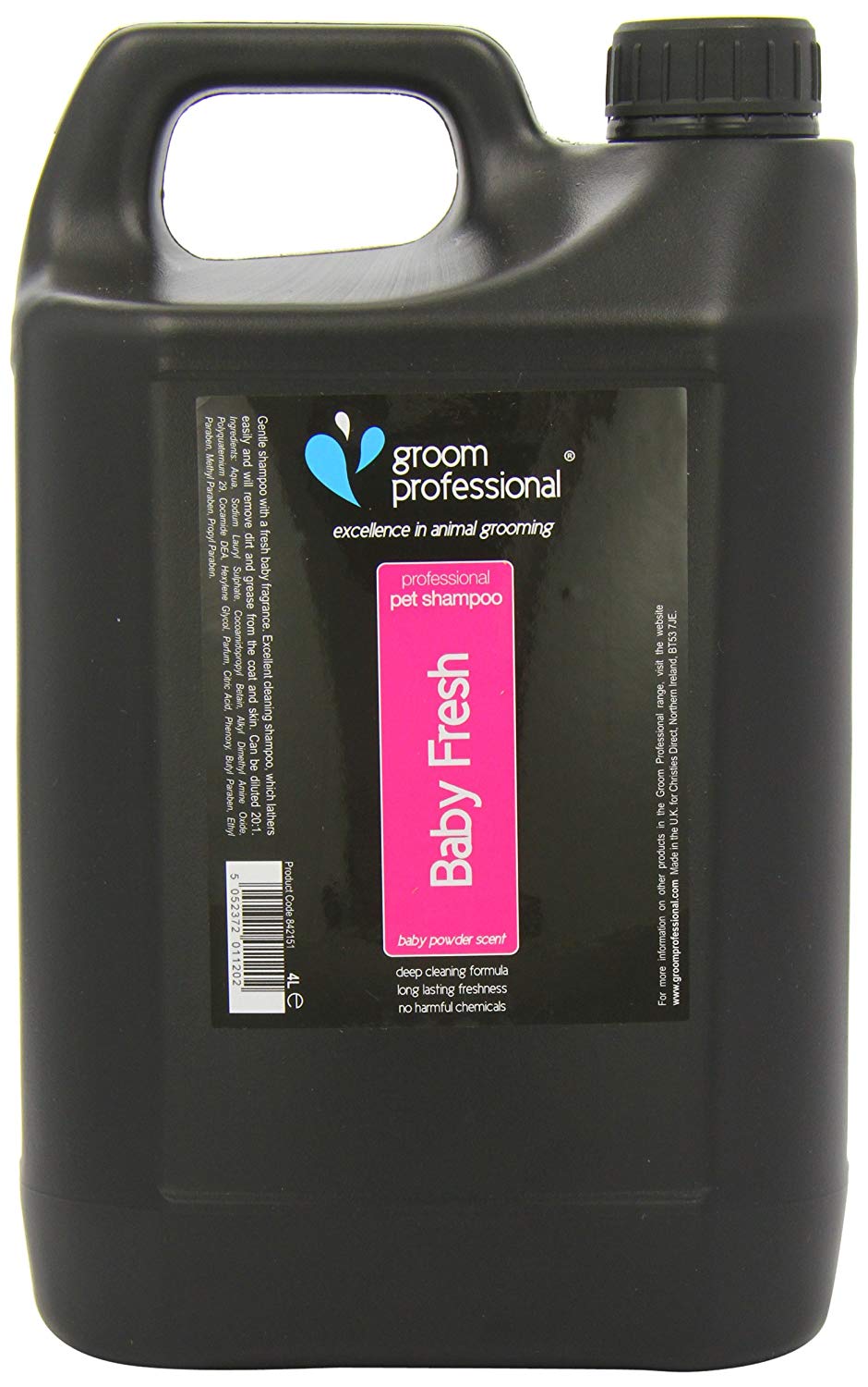 GROOM PROFESSIONAL Baby Fresh Dog Shampoo, Soothing Baby Powder Dog Shampoo, Gentle for Sensitive or Itchy Skin