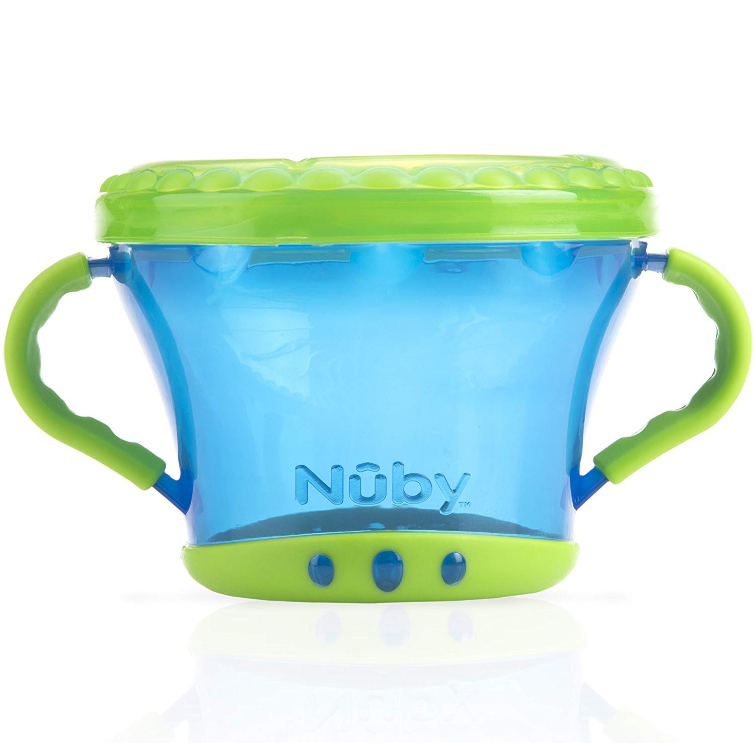 Nuby ID5409 Grip Snack Pot (Colours May Vary), Blue and Green / Red and Yellow (Assorted) - Image 4