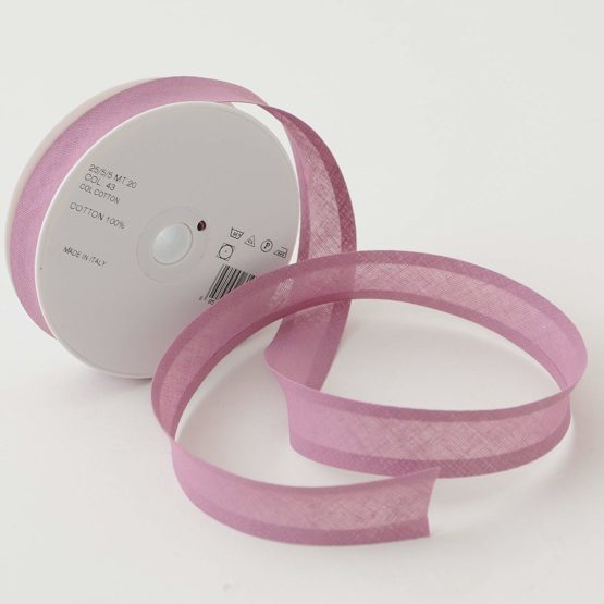 Inastri 25/5/5 mm Cotton Bias Binding, Mauve - Image 2