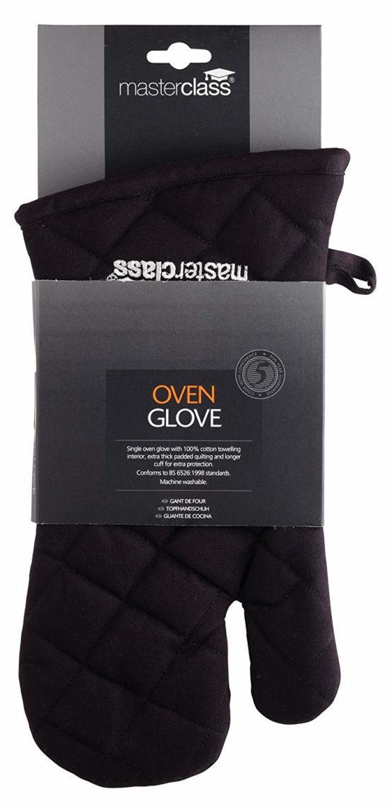 KitchenCraft MasterClass MCGLOVEBLK Professional Deluxe Oven Glove, Cotton, Black - Image 2