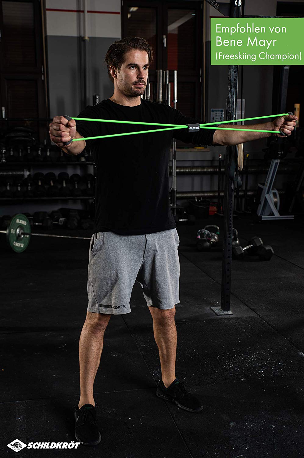 Schildkröt 3-Piece Expander Set, Green Anthracite with Resistance Levels for Fitness Training, One Size - Image 3
