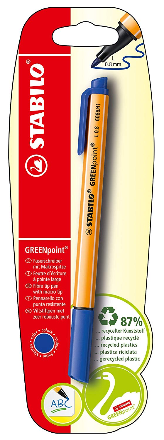 Felt Tip Sign Pen - STABILO GREENpoint - Blue
