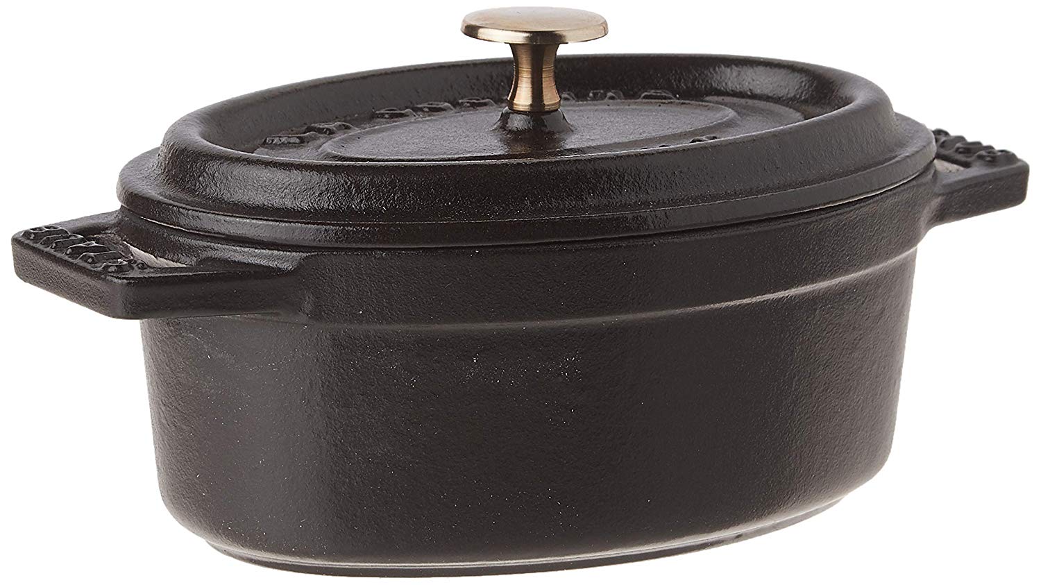 STAUB 1101125 Cast Iron Oval Mini Cocotte 11 cm Black