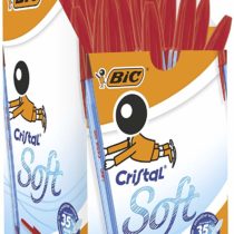 BIC Cristal Soft Ballpoint Pen 0.4 MM Pack of 50 Red