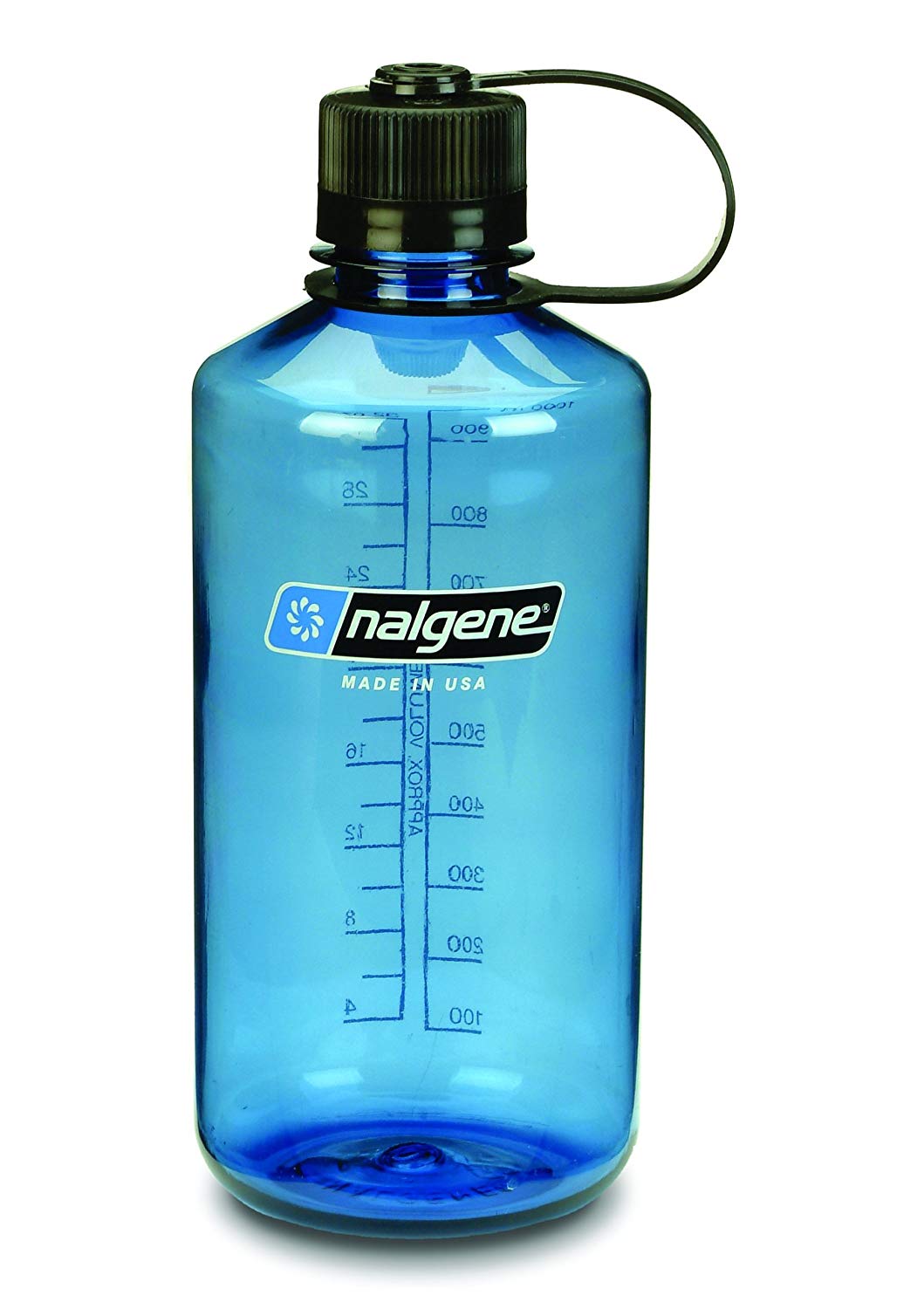Nalgene Narrow Mouth Tritan Bottle, Blue, 1 L, Slate Blue, 1000 ml