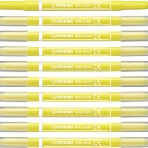 Felt Tip Pen - STABILO Trio 2 in 1 Box of 10 Yellow