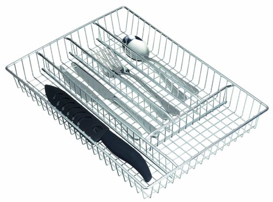 KitchenCraft Wire Cutlery Tray, Metal, 36 x 26 cm