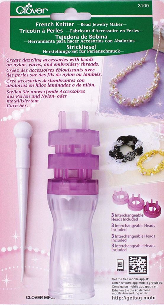 clover French Knitter-Bead Jewellery Maker-3pk, 1