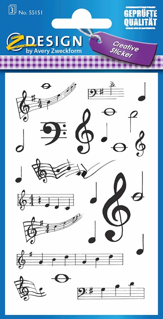 Avery Zweckform 55151 Decoration Decal, Musical Notes, 75 Stickers - Image 2