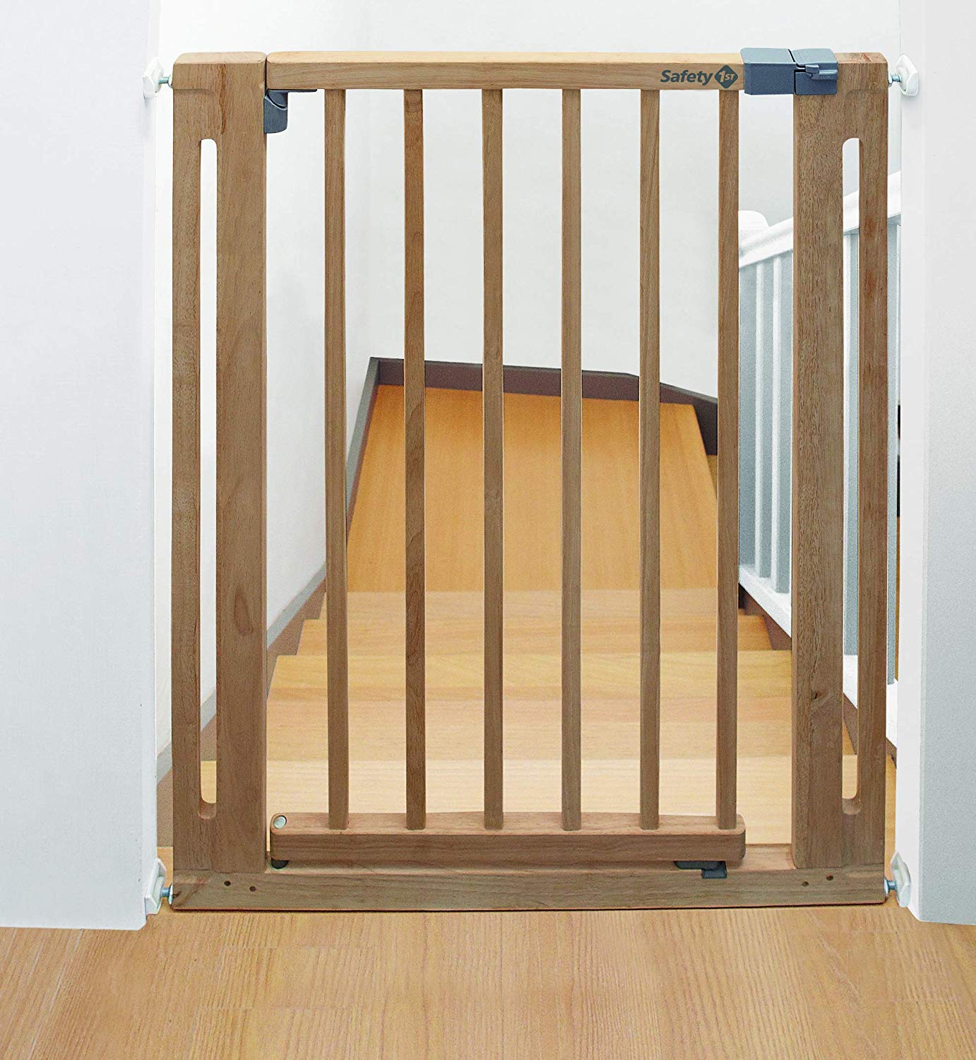 Safety 1st U Pressure Easy Close Natural Wood Safety Barrier – BigaMart