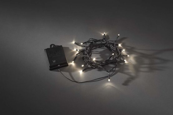 Konstsmide Battery Outdoor 80 LEDs Lights On Black Wire, 7.9 m - Warm White - Image 2