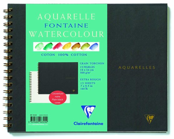 Clairefontaine Fontaine Extra Rough Watercolour Pad, Wirebound, 300 g, 18 x 24 cm, 12 Sheets - Image 2