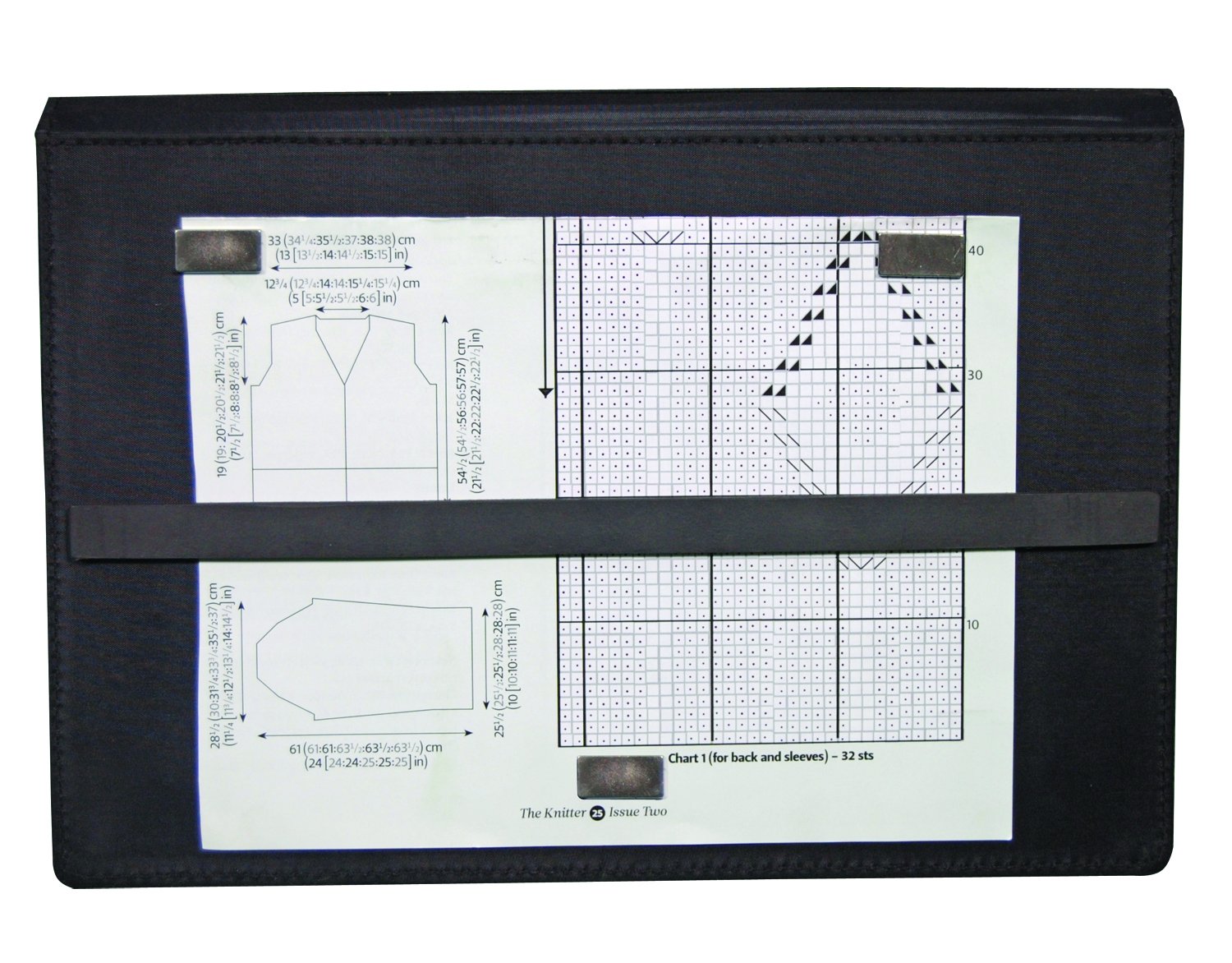 KnitPro KP10730 Magma Knitting Chart Keeper Fold Up Style, Black,50 x 2 x 30 cm, 25x30cm - Image 2