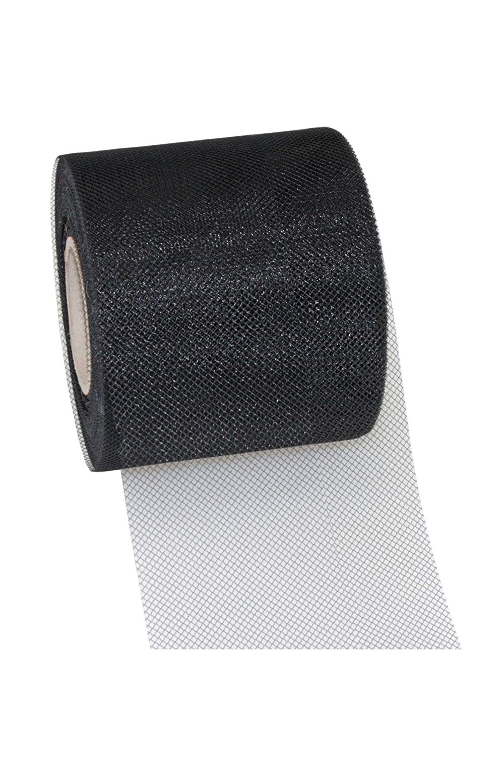 C.E. Pattberg VERONA Decoration Ribbon, black, 50 m Tulle Band for Wrapping And Decorating 72 mm Width