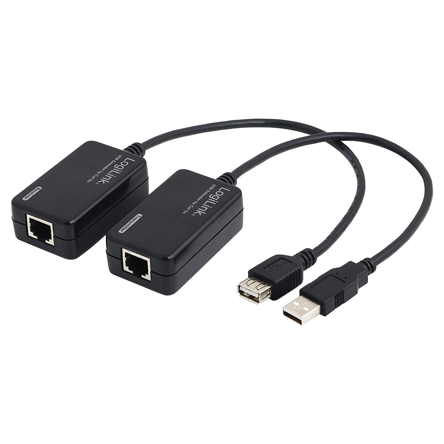 LogiLink UA0021D - USB 2.0 extender (extension via RJ45 cable) up to 50 m, black