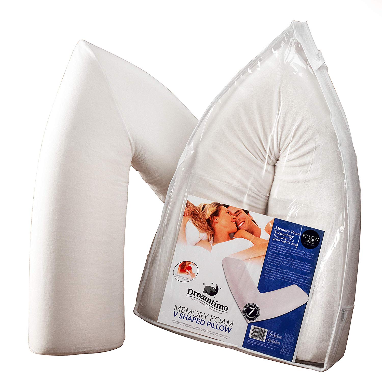 Bamboo Memory Foam V Pillow Neck Back Support Nursing Orthopedic Pillow With Bamboo Removeable Cover - View #9