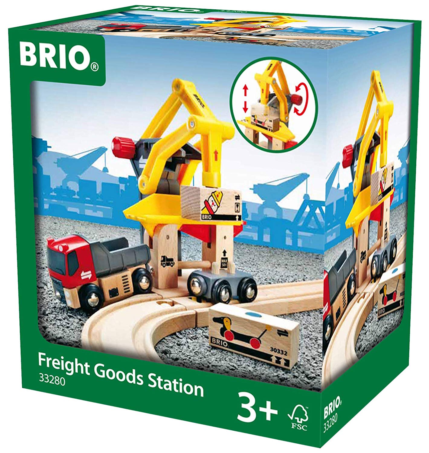 BRIO World Freight Goods Station for Kids Age 3 Years Up - Wooden Railway Train Accessories and Add Ons, Multicoloured, XL