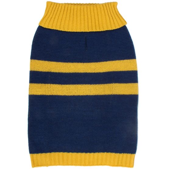 Bh Pet Gear Navy/Yellw-Stripe Sweater Large, Acrylic, Multicolour, 45.72x25.4x0.76 cm