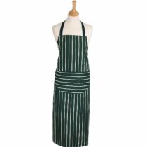 Classic Butcher's Stripe Extra Long Adult Apron in Racing Green