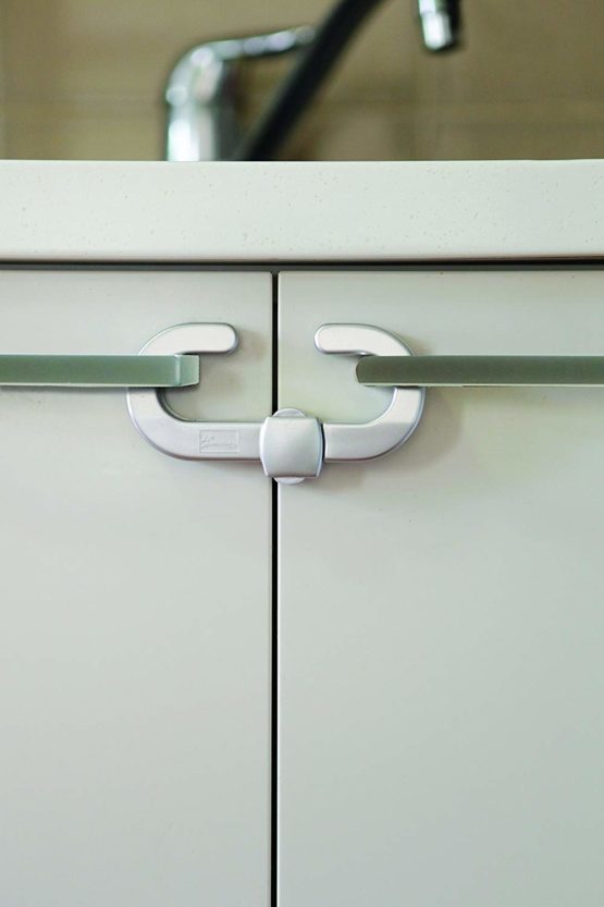 Dreambaby Secure -A- Cabinet Handles & Knobs Security Locks - Child Proof Sliding Safety Locks -Silver - Model F1003 - Image 3